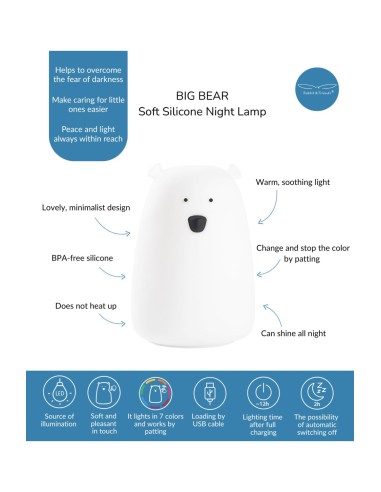 Lampe en silicone Big Bear blanche