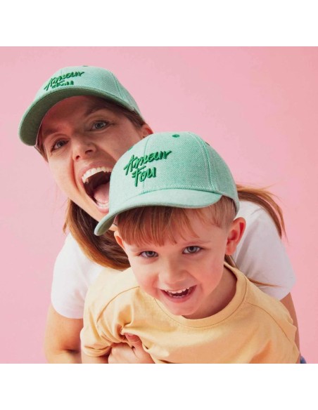 Casquette Amour Fou denim vert