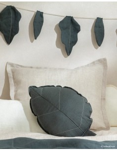 Coussin feuille L1N0 en lin français