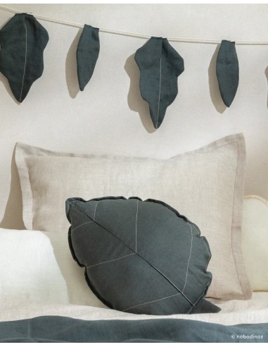 Coussin feuille L1N0 en lin français