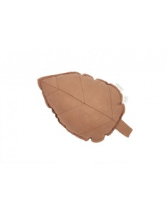 Coussin feuille en lin français L1N0
