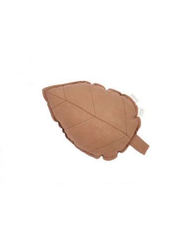 Coussin feuille en lin français L1N0