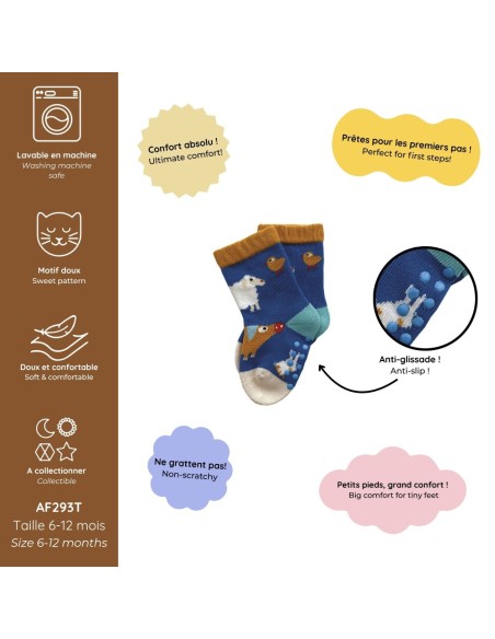CHAUSSETTES ANTIDÉRAPANTES 6-12 MOIS LA FERME