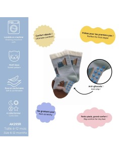 CHAUSSETTES ANTIDÉRAPANTES 6-12 MOIS LES CHATS MARINS 2