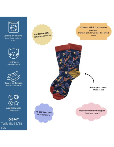 CHAUSSETTES 36/38 LES OISEAUX