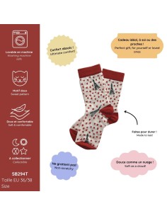 CHAUSSETTES 36/38 "PICTO - COEURS" 2