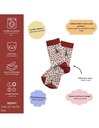 CHAUSSETTES 36/38 "PICTO - COEURS"