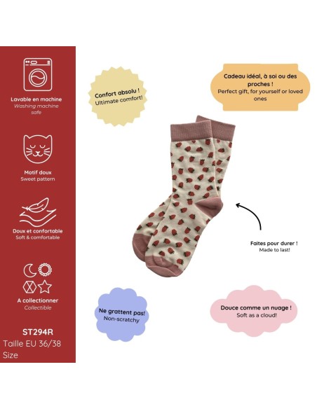 CHAUSSETTES 36/38 LES FRAISES