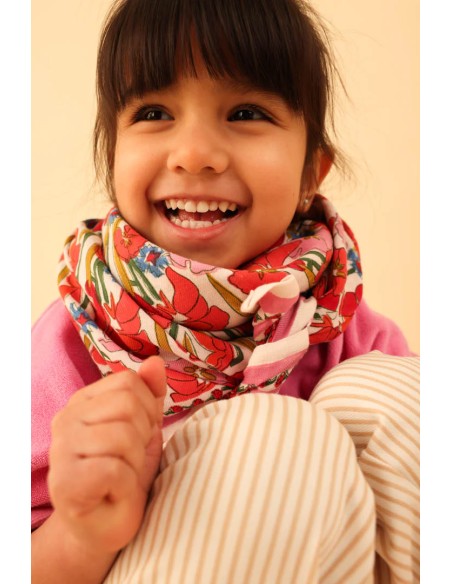 Foulard Floral rose - 100cm