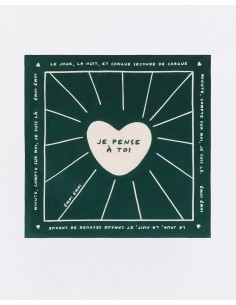 Le bandana Je pense à toi - vert