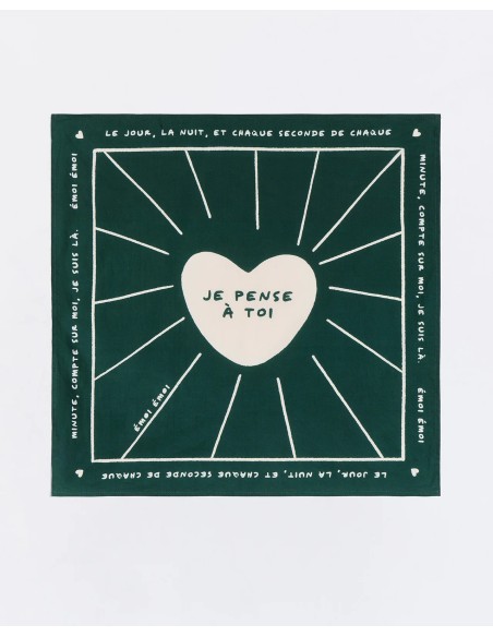 Le bandana Je pense à toi - vert