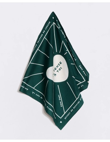 Le bandana Je pense à toi - vert