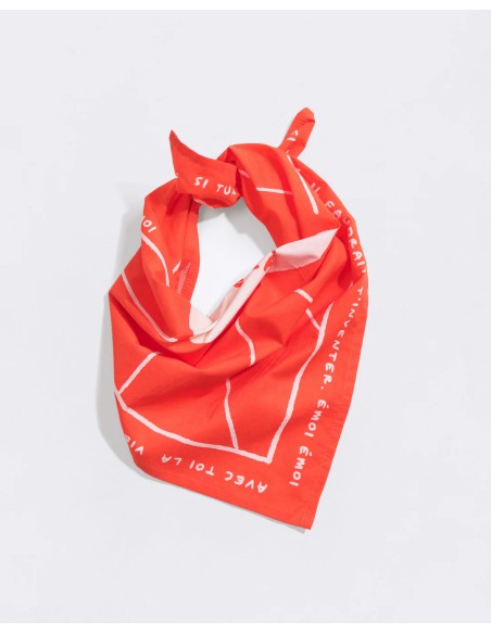 Le bandana Merci d'être là - rouge