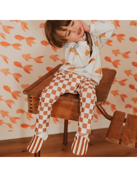Legging damier camel