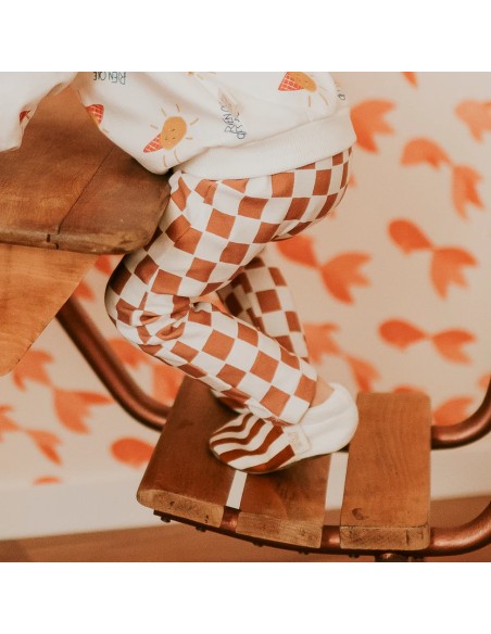 Legging damier camel